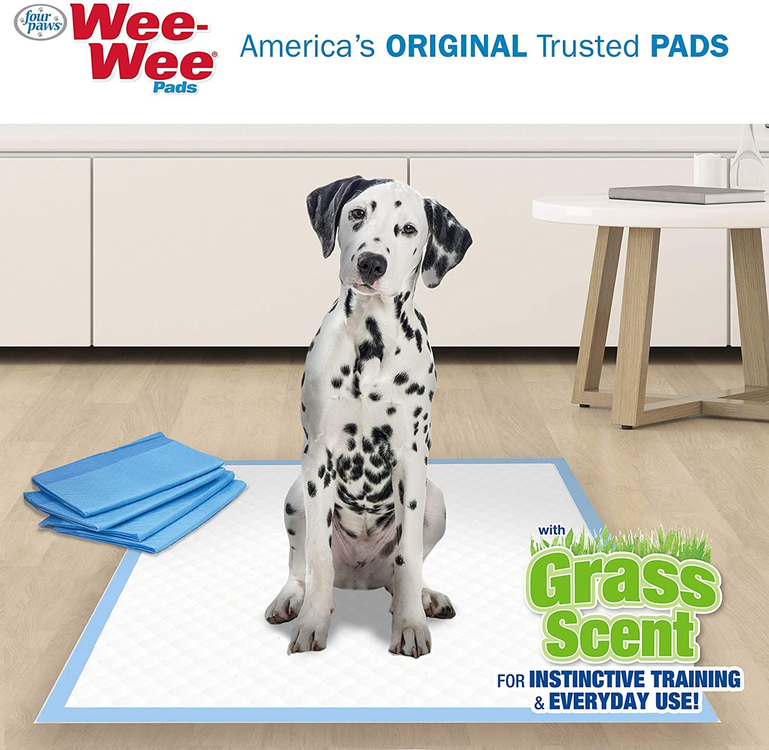 Four Paws Wee-Wee Grass-Scent Pads 100 Count Box Puppy pads