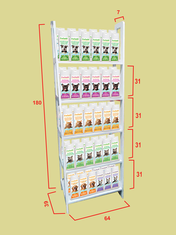 Furbath Display Shelves L64 CMS W39CMS H180CMS ( Product+Display)