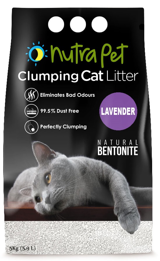 Nutrapet Bentonite Lavender White Compact Cat Litter 5Kg