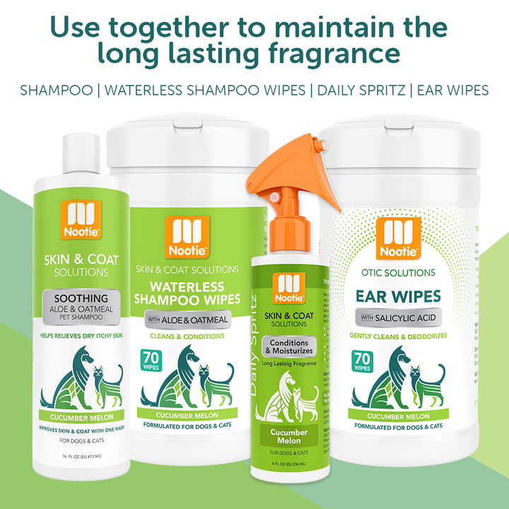 Nootie Waterless Shampoo Wipes – Cucumber Melon 70 count