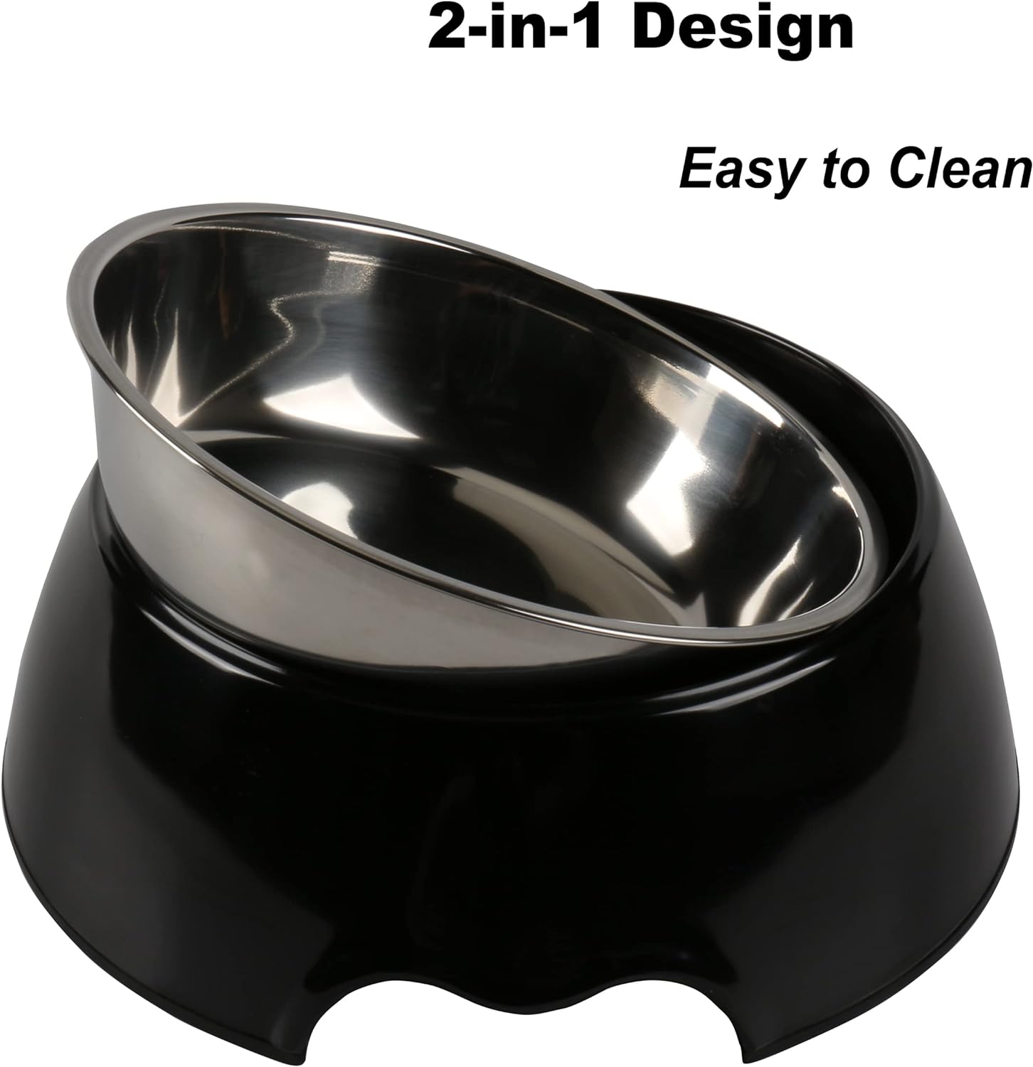 Nutrapet Melamine Round Bowl Black XL:27 *9Cms 1400/ml47.2oz