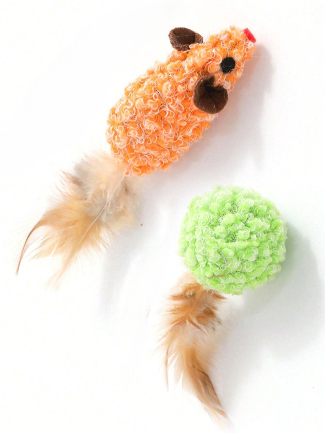 Wild Catz Flurry Friends Cat Toy - 6cm (Pack of 2)