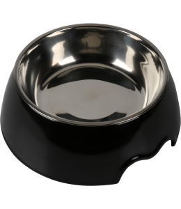 Nutrapet Melamine Round Bowl Black S: 14*4.5 Cms 160/ml5.4oz