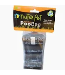 Nutrapet Black Poo Bags 8 Rolls with Header Card