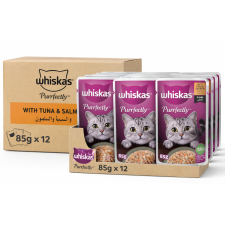 Whiskas Purrfectly Chicken Tuna & Salmon Wet Cat Food - 12X85G
