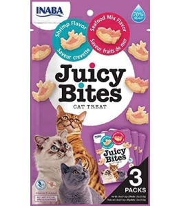 INABA Juicy Bites Shrimp & Seafood Mix Flavor 33.9g - 3 pouches per pack