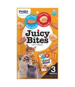 INABA Juicy Bites Fish & Clam Flavor 33.9g - 3 pouches per pack