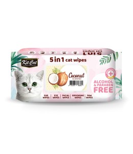 Kit Cat 5 In 1 Cat Wipes Coconut Scented