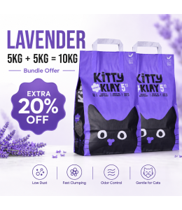 Kitty Klay Bentonite Clumping Cat Litter - Lavender 5Kg (10Kg Bundle Offer)