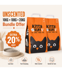 Kitty Klay Bentonite Clumping Cat Litter - Original 10Kg (20Kg Bundle Offer)