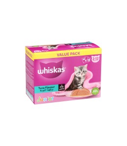 Whiskas Junior Tuna in Jelly Wet Kitten Food (Pack of 12 x 80g)