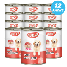 Moochie Pate With Beef Dog Wet Food Can 400g Pack of 12