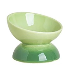 Ceramic whiskers Cat Bowl - 10.5 x 10cm - Green