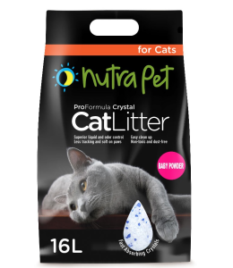 Nutrapet Cat Litter Silica Gel 16L- Baby Powder Scent