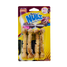 Nylabone Nubz Beef With Meaty Center 4Ct Card  Small Edible Treats