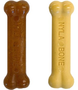 Nylabone Puppy Chew & Power Chew Peanut Butter Bone Twin Pack Petite