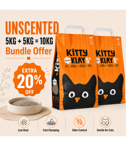 Kitty Klay Bentonite Clumping Cat Litter - Original 5Kg (10Kg Bundle Offer)