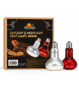 ReptiWorks Daylight&Nightlight Heat Lamps - 100Watts Combo PackFcb100 & Ifl100