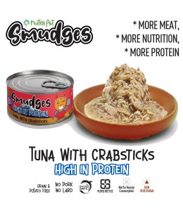 Smudges Adult Cat Tuna with Crabsticks in Gravy 80g (Smudges Cat Food- TRY NOW)