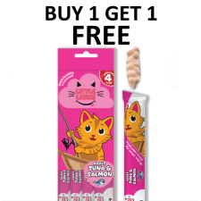 Buy 1 Get 1 free Smudges Little Licks Tuna & Salmon Creamy Bisque Treats for Adult Cat 4 x 15g