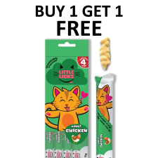 Buy 1 Get 1 free Smudges Little Licks Chicken Creamy Bisque Treats for Adult Cat 4 x 15g
