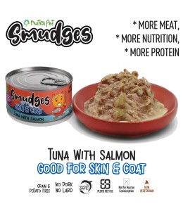 Smudges Adult Cat Tuna Flakes With Salmon in Soft Jelly 80g (Smudges Cat Food- TRY NOW)