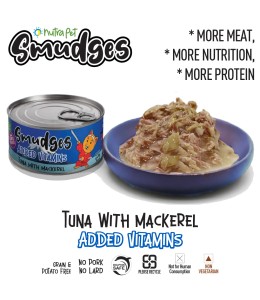 Smudges Adult Cat Tuna Flakes With Mackerel in Soft Jelly 80g (Smudges Cat Food- TRY NOW)