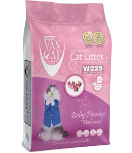 Van Cat White Bentonite Clumping Cat Litter Baby Powder 10Kg