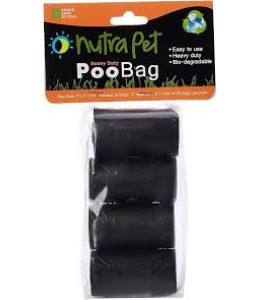 Nutrapet Black Poo Bags 4 Rolls with Header Card