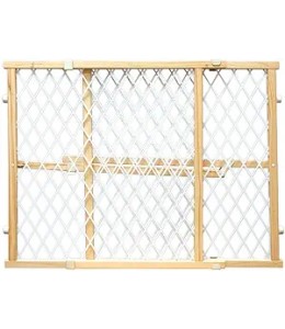 Four Paws Safety Gate Tall Wood Frame W/Coated Wire 29.5-50" X 32"
