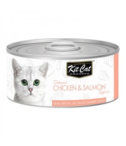 Kit Cat-Tin- Chicken & Salmon Toppers 80G