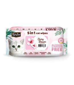 Kit Cat 5 In 1 Cat Wipes Cherry Blossom Scented