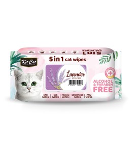 Kit Cat 5 In 1 Cat Wipes Lavender Scented