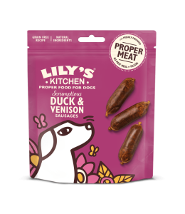 Lily&#039;s Kitchen Scrumptious Duck & Venison Sausages Dog Treats (70g)