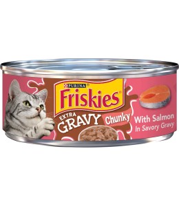 Purina Friskies Cat Wet Food Extra Gravy Chunky Salmon 5.5oz