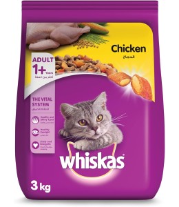 Whiskas Chicken Flavour Adult Cat Food, 3 Kg