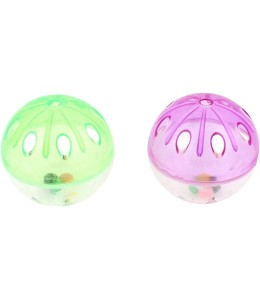 Wild Catz Jingle Ball Cat Toy - 3.8cm Mulitcolors - Set of 2