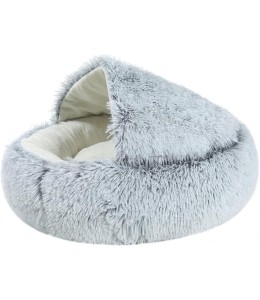 Grizzly Snuggle Cat Bed  Grey - 50cm