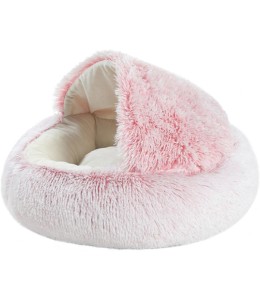 Grizzly Snuggle Cat Bed  Pink - 50cm