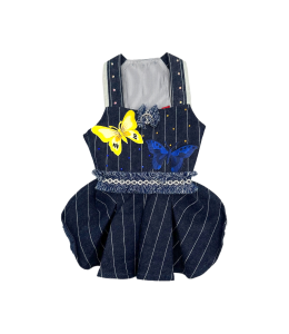 Coco Pets Butterfly Denim Dress- XSM