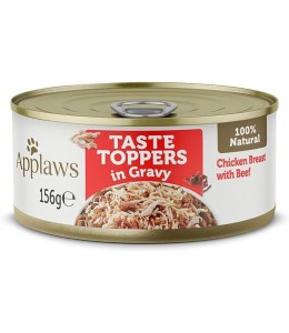 Applaws Taste Topper Gravy Chicken Beef Dog Tin 156g