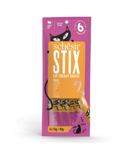 Schesir Stix Treat For Cat In Cream - Chicken 6x15g