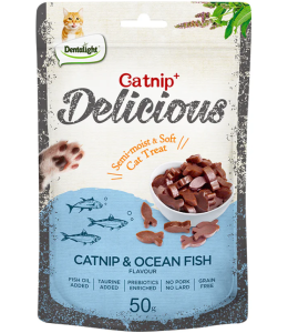 Dentalight Catnip & Oceanfish Flavour Semi Moist & Soft Cat Treat 50g