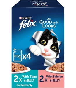 Purina Felix Adult Tuna + Adult Salmon 4x85g