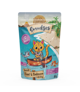 Aloha Smudges Cod & Salmon Adult Cat wet food in Gravy 85g Pouch