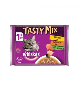 Whiskas Tasty Mix Chicken & Salmon Wet Cat Food (4 x 70g)