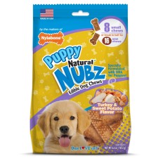 Nylabone Nubz Puppy Turkey & Sweet Potato 8Ct Pouch (In Shelf Tray) Small Edible Treats