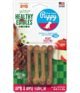 Nylabone Healthy Edibles Puppy Lamb & Apple 4Ct Card  Petite Edible Treats