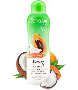 TropiClean Papaya & Coconut Luxury 2-in-1 Shampoo and Conditioner for Pets, 20oz