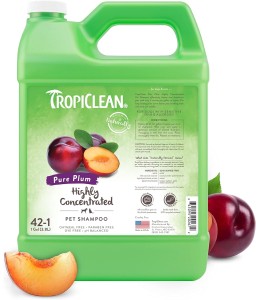 TropiClean Pure Plum High Concentrate Shampoo for Pets, 1 gallon